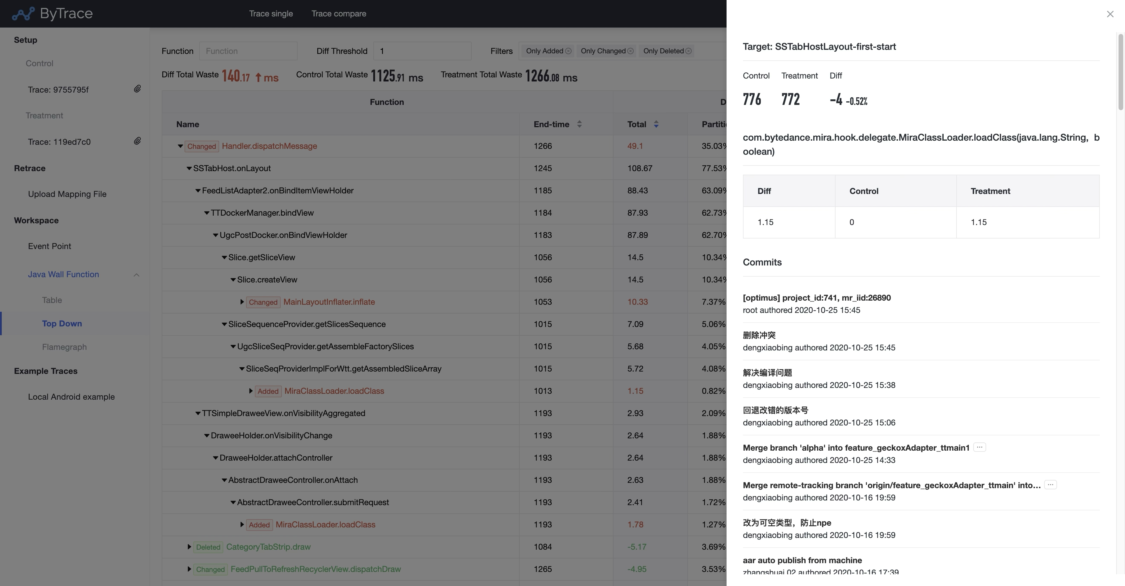 Trace Comparison Tool
